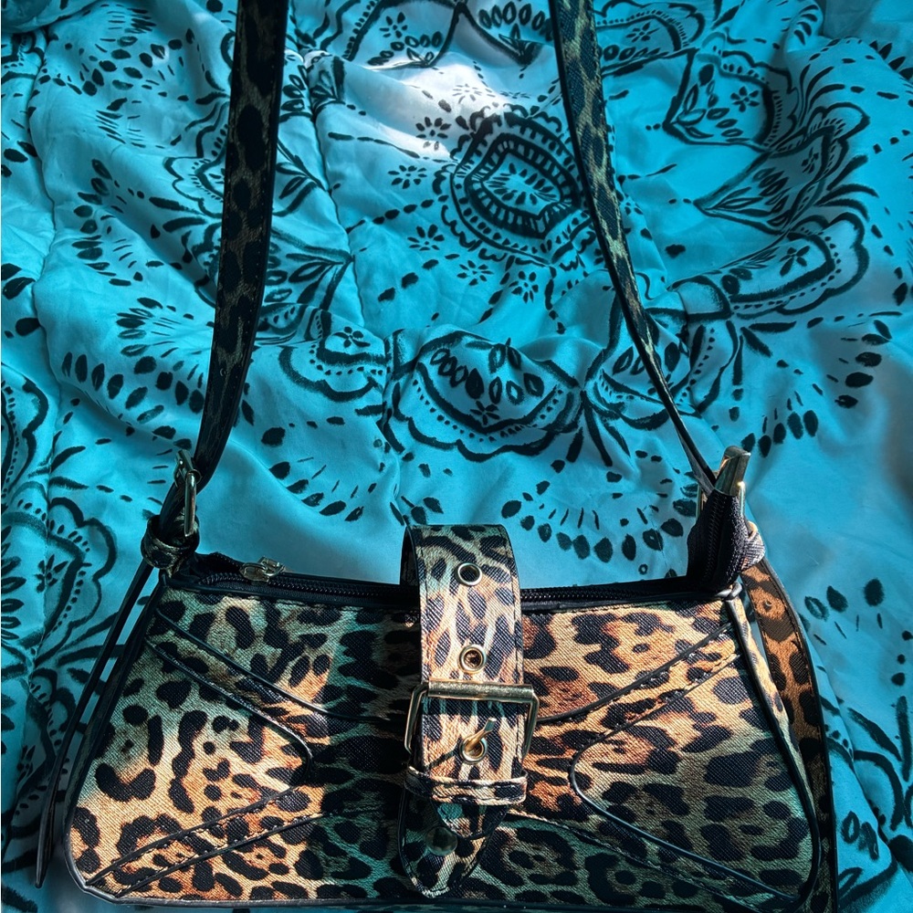 Leopard Print Shoulder Bag - Brown Animal Print